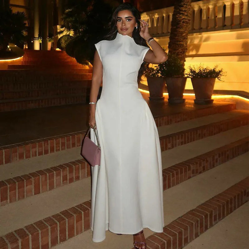 Evening Dress Dresses 2026 Woman Vestidos A-line Women's Clothing Solid Color Sleeveless Party Prom Banquet Temperament Elegant
