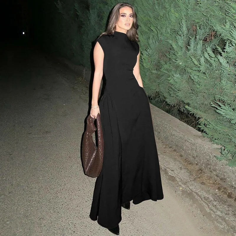 Evening Dress Dresses 2026 Woman Vestidos A-line Women's Clothing Solid Color Sleeveless Party Prom Banquet Temperament Elegant